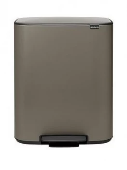 Image of Brabantia Bo 30 + 30-Litre Pedal Bin ; Platinum