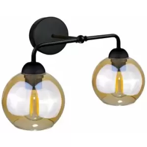 image of Keter Melle Wall Lamp Black, 23cm, 2x E27