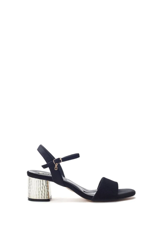 Image of Moda In Pelle Womens 'Nareena' Velvet Heeled Sandals in Black Size: 5 Black Female 5