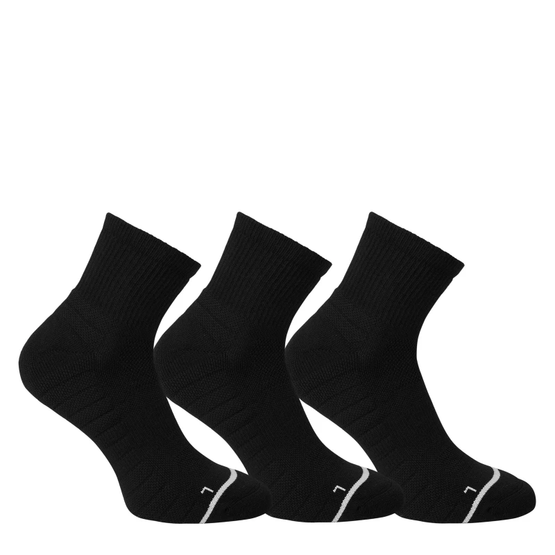 Image of Skechers 3pk Mn Qtr Prem Basic Trainer Sock Mens - Black 6 - 12 Months