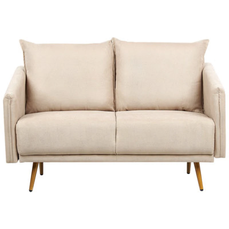 Image of Beliani Sofa 2 Seater Maura Velvet Beige