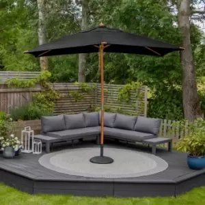 Image of Harbour Lifestyle Styx 3M X 2M Deluxe Wooden Parasol - Black