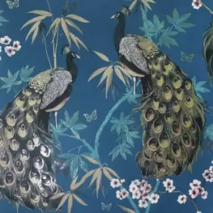 Image of Arthouse Opulent Peacock Wallpaper - Teal