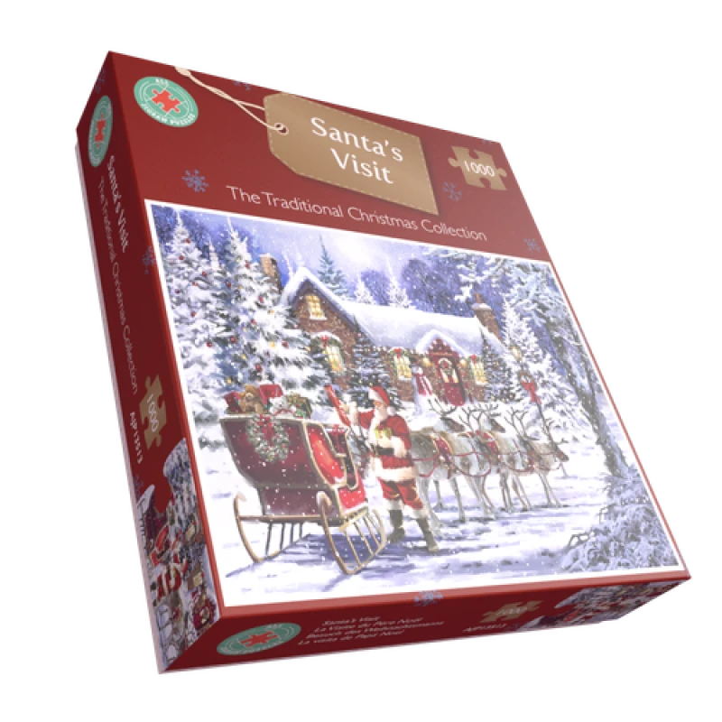 Image of All Jigsaw Puzzles Santa's Visit 1000 Piece Jigsaw Puzzle