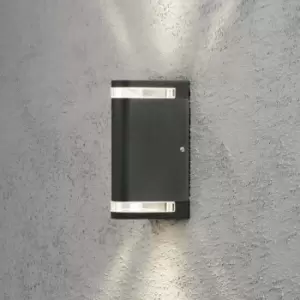 Image of Modena Outdoor Modern Up Down Double Wall Light Black, IP44