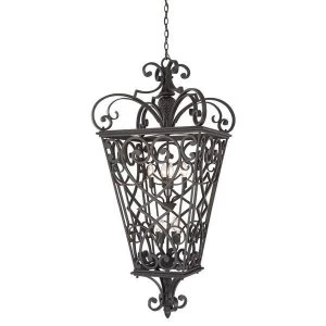 Image of 8 Light Ceiling Pendant Black, E14