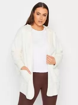 Image of Yours Hoodie Faux Fur Jacket, Grey, Size 18, Women