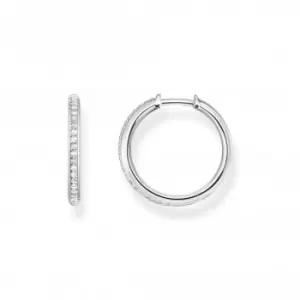 Image of Sterling Silver White Pav Stones Earrings CR673-051-14