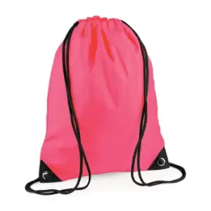 image of Bagbase Premium Gymsac Water Resistant Bag (11 Litres) (One Size) (Fluorescent Pink)