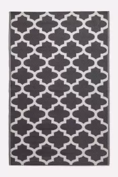 Image of Nola Geometric Black & White Outdoor Rug
