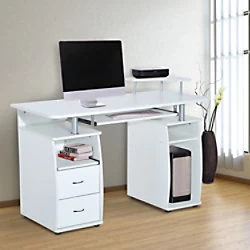 image of HOMCOM Computer Table x 550 x 1200 mm White