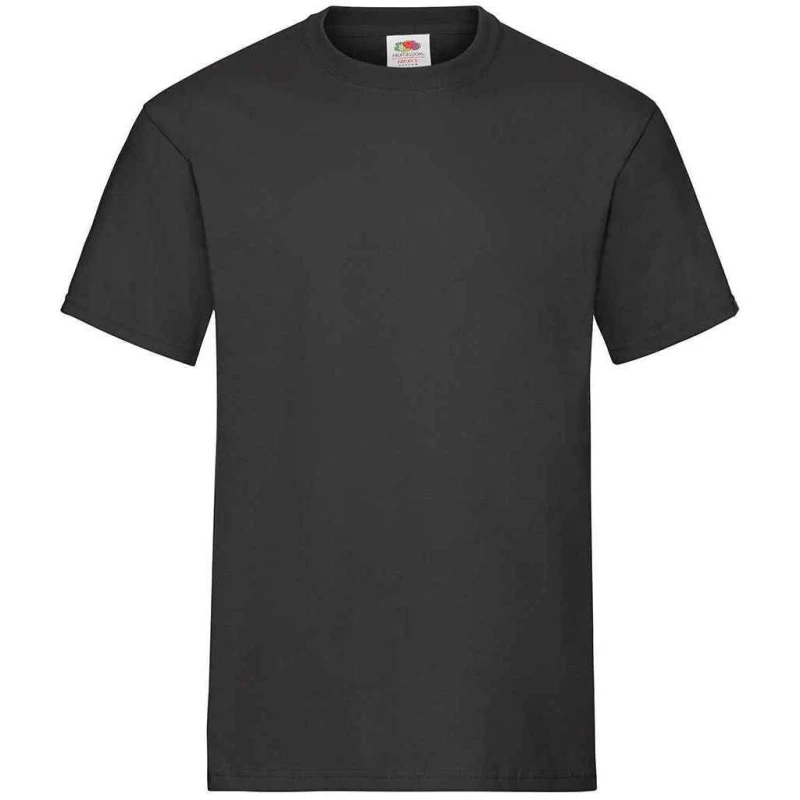 Image of Fruit Of The Loom Fruit of the Loom Men Heavy Cotton T-Shirt in Black Size: Small Black S Male 5063470449743