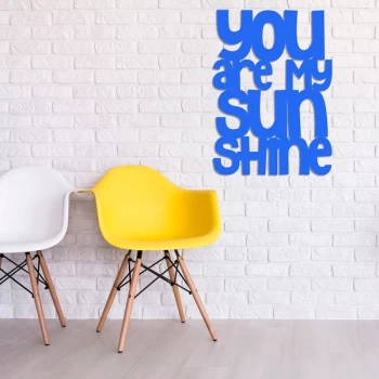 Image of Sun Wood - Blue Blue Decorative Wooden Wall Accessory