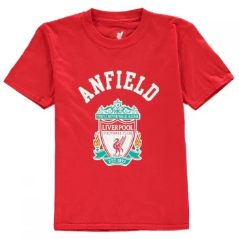 Image of Source Lab Liverpool FC Crest T-Shirt Junior Boys - Red