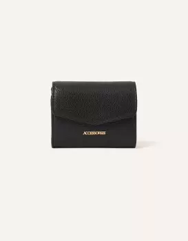 Image of Accessorize Womens Small Flap Zip Around Purse Black, Size: L 11cm x W 9 cm