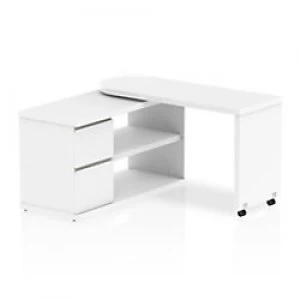 image of Dynamic Fleur Smart Storage Desk with Pedestal White 1300 x 600 x 750 mm