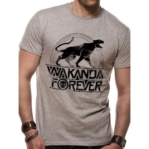 image of Black Panther - Unisex Wakanda Forever T-Shirt (Grey)