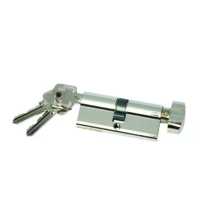 Image of Wickes Euro Profile FD010 Thumbturn Cylinder - Satin Nickel 70mm