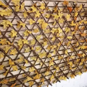 image of 180cm x 90cm Yellow Maple Leaf Expanding Garden Fence Privacy Screen Trellis