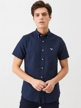 Image of Barbour Short Sleeved Oxford Shirt - Navy, Size L, Men