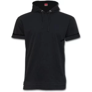 Image of Urban Fashion Fine Cotton Hoodie Mens Large T-Shirt - Black