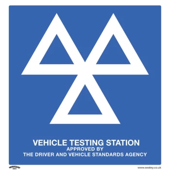 Image of Safety Sign - MOT Testing Station - Rigid Plastic - Pack of 10