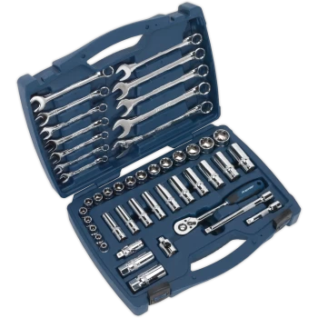 image of Sealey AK8996 3/8" Drive 46 Piece Socket Set 3/8"