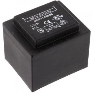 Image of PCB mount transformer 1 x 230 V 2 x 12 V AC 8 VA 333 mA