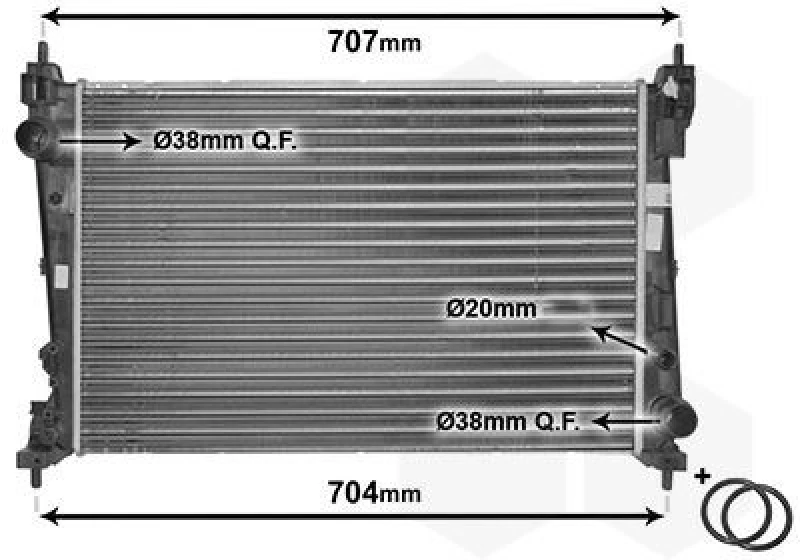 Image of VAN WEZEL Engine radiator VAN WEZEL 17002312
