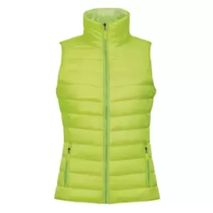 image of SOLS Womens/Ladies Wave Padded Water Repellent Bodywarmer/Gilet (L) (Neon Lime)