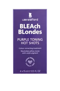 image of Lee Stafford Bleach Blondes Purple Toning Hot Shots 4 x 15 ml