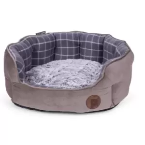Image of Petface Grey Check Dog Bed - Large