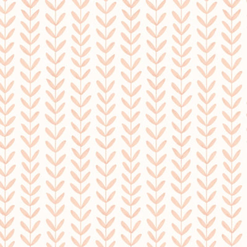 Image of Hoopla Walls Ditsy Leaf Stripe Apricot Wallpaper