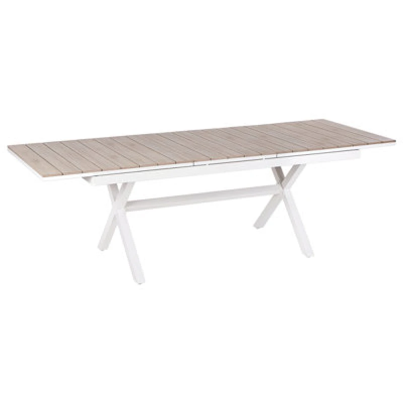 Image of Beliani Extending Garden Dining Table Fanes 184/242cm 90 Cm Metal White