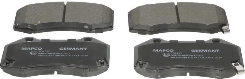 Image of MAPCO 106137 Brake pad set Front Axle, with acoustic wear warning Brake Pad Set,disc brake (402)