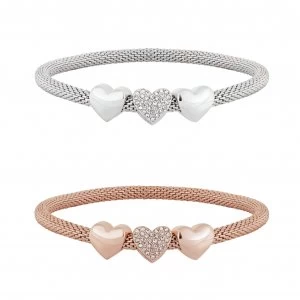 image of Lipsy Heart Mesh Bracelets - Pack of 2