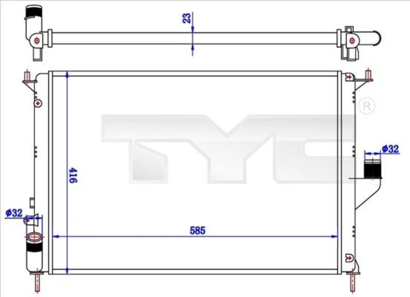 Image of TYC Engine radiator TYC 728-0057