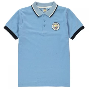 Image of Source Lab Manchester City FC Polo Shirt Junior Boys - Sky Blue