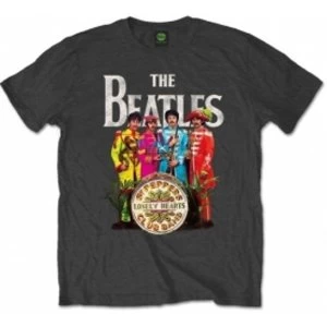 Image of The Beatles Sgt Pepper Charcoal Mens TS: Large