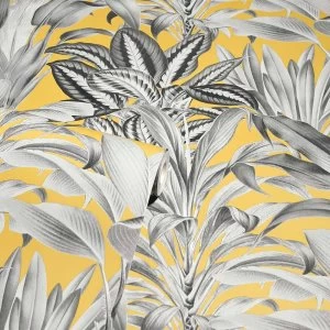 Arthouse Greenhouse Plants Ochre Wallpaper