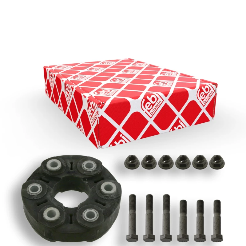 Image of FEBI BILSTEIN 43523 Drive Shaft Coupler with bolts/screws, with nuts, Bolt Hole Circle Ø: 105mm Joint,propeller shaft (1427)