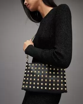 Image of AllSaints Eve Studded Leather Crossbody Bag