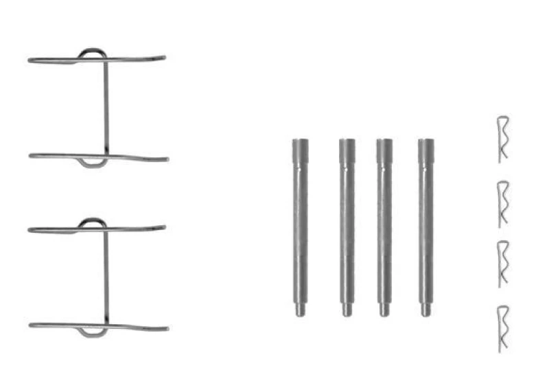 Image of HELLA Brake pad fitting kit HELLA 8DZ 355 202-401