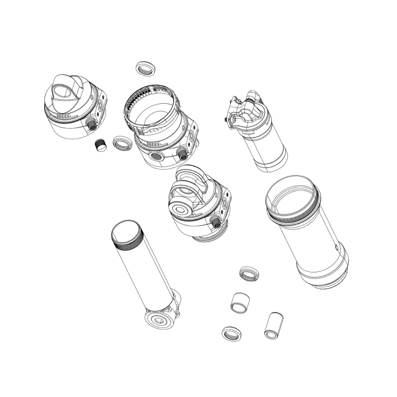Image of Sram Rear Shock Tune Assembly Inlcludes Shims For Rebound Tune Configurations Deluxe Coil B NO SIZE NO COLOUR