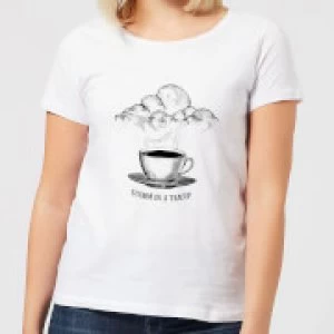 Image of Storm In A Teacup Womens T-Shirt - White - 3XL