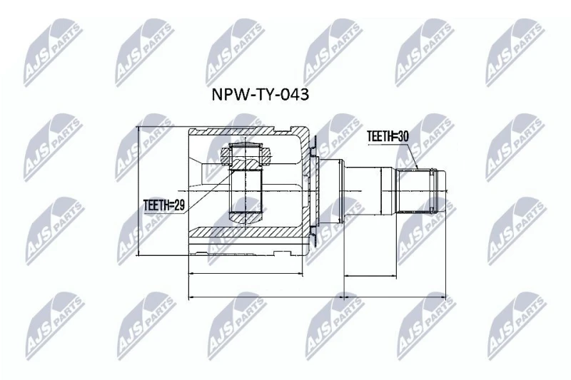 Image of NTY CV joint kit NTY NPW-TY-043