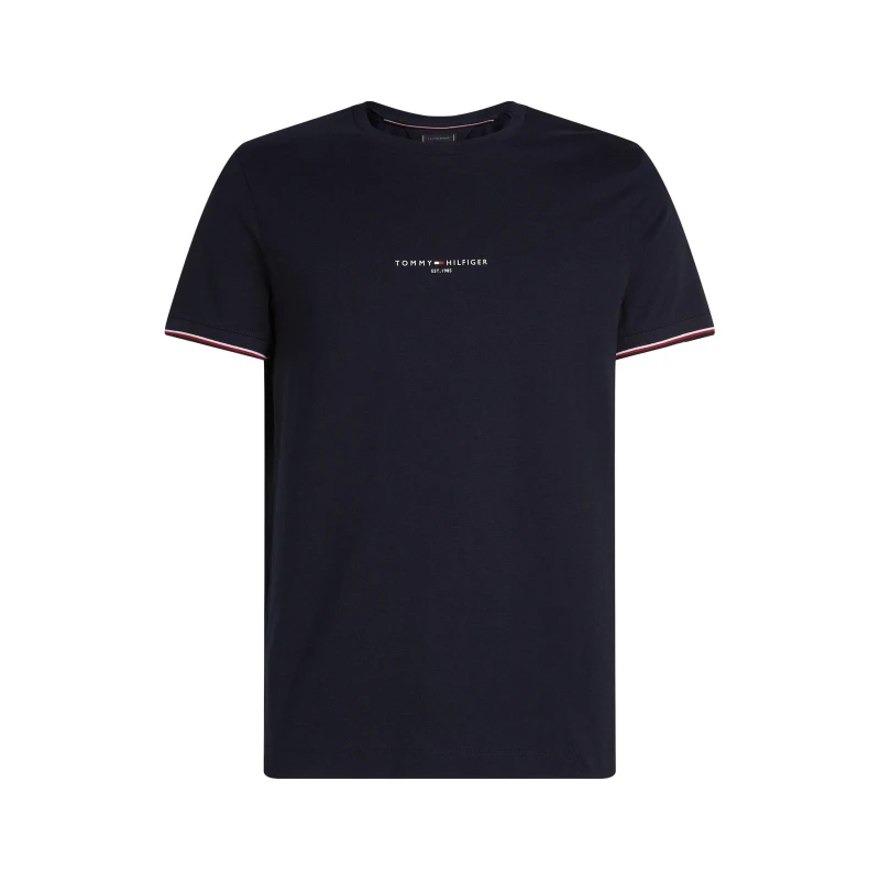Image of Tommy Hilfiger Logo Tipped T-Shirt Desert Sky DW5 male M