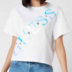 Image of Guess Womens Crew Neck Sybella T-Shirt - True White - L