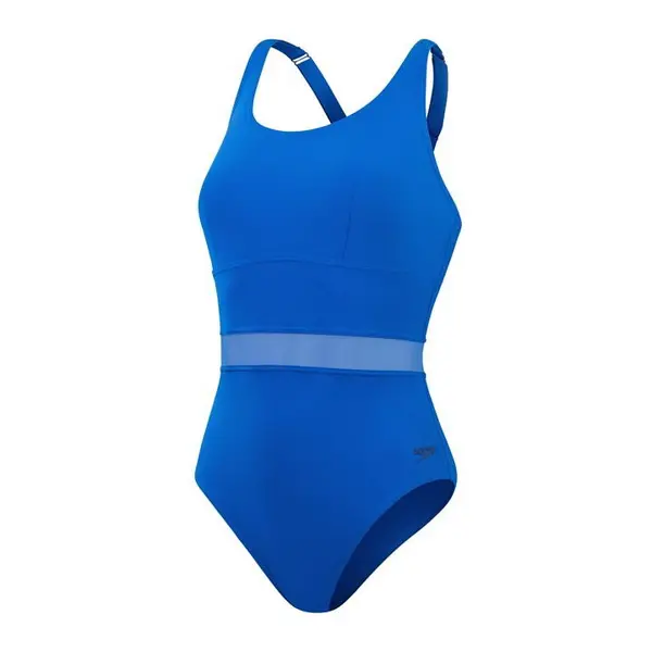 Image of Speedo Womens Shaping LuniaGlow 1 Piece One Piece Swimsuits 34/10 Blue 31577118350