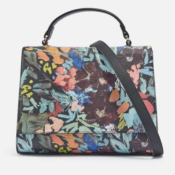 Image of Ted Baker Betikon Painted Meadow Leather Bag Black female 275851